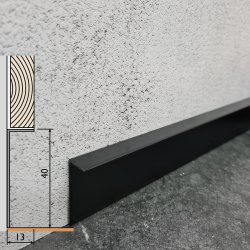 Черный алюминиевый плинтус  BPL 40x13 мм